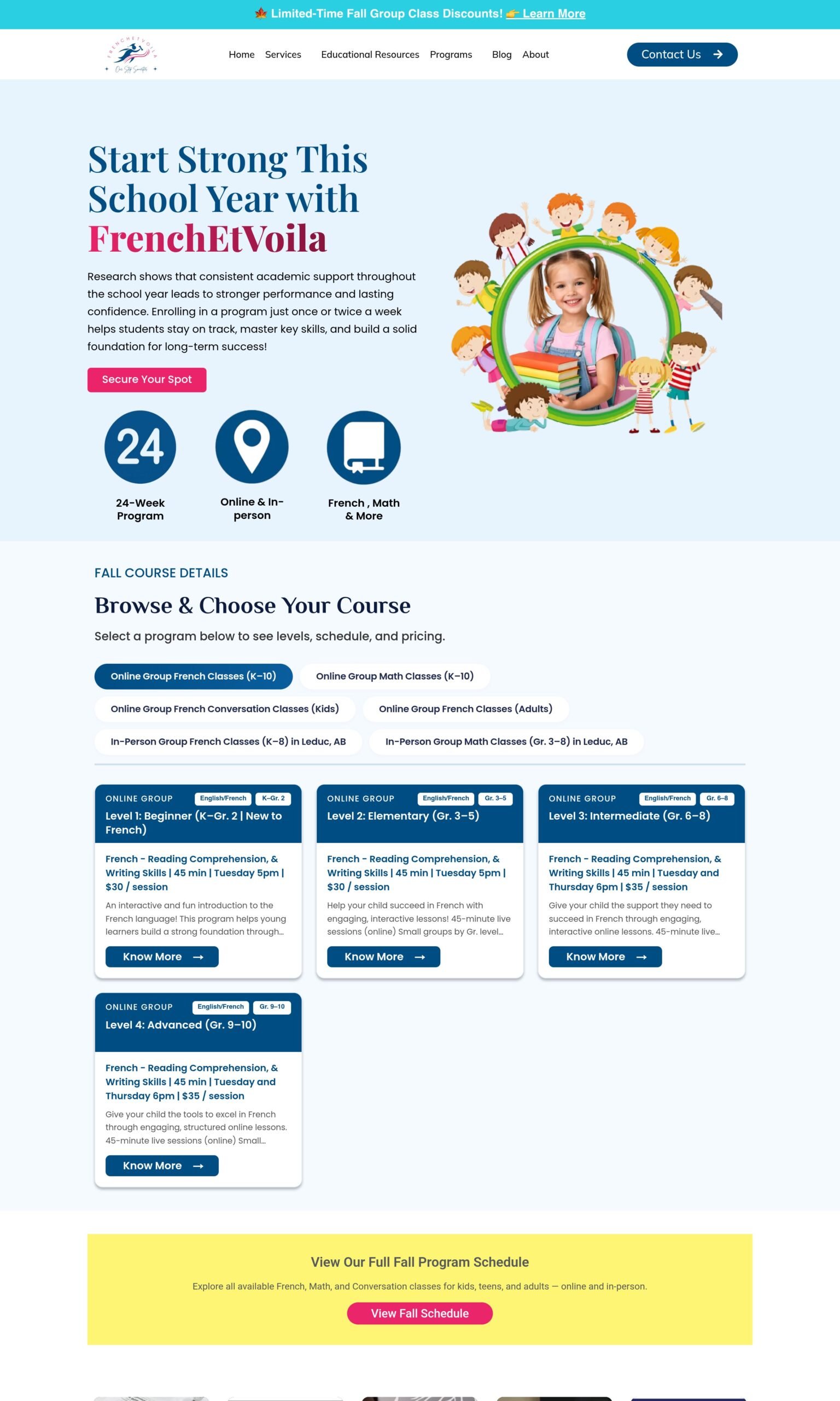 French et Voilà website design